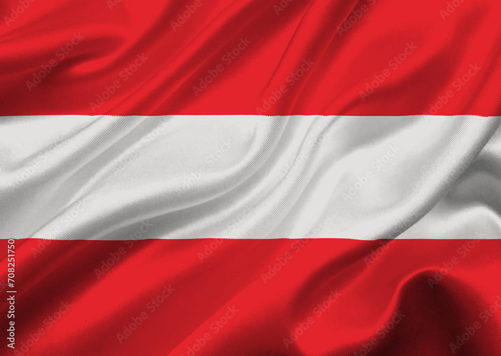 Naklejka premium Austria flag waving in the wind.
