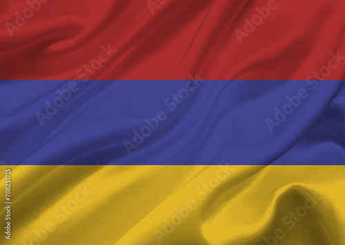 Armenia flag waving in the wind.
