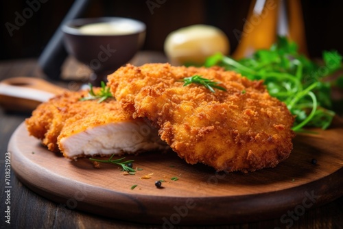 The Chicken Schnitzel tantalizes the taste buds with its golden crust that s the juiciness within, creating a winning combination of textures that is hard to resist.