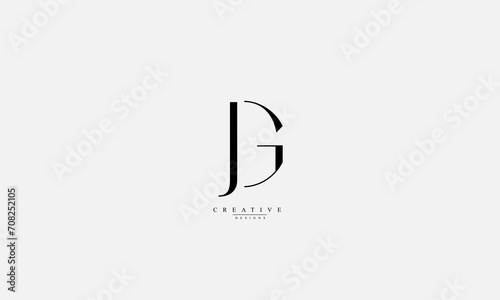Alphabet letters Initials Monogram logo JG GJ J G