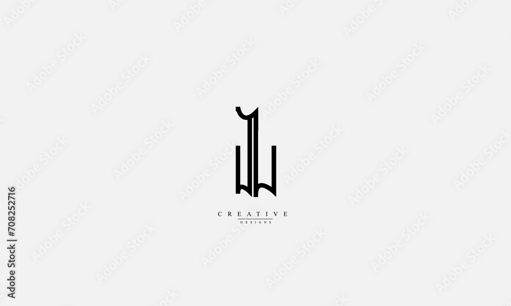 Alphabet letters Initials Monogram logo JL LJ J L