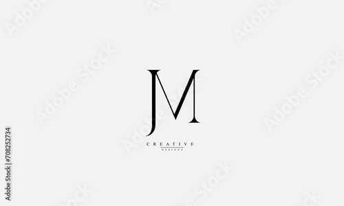 Alphabet letters Initials Monogram logo JM MJ J M