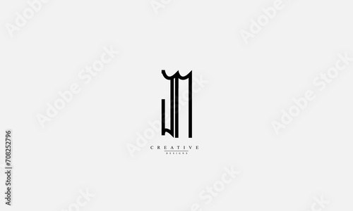 Alphabet letters Initials Monogram logo JM MJ J M