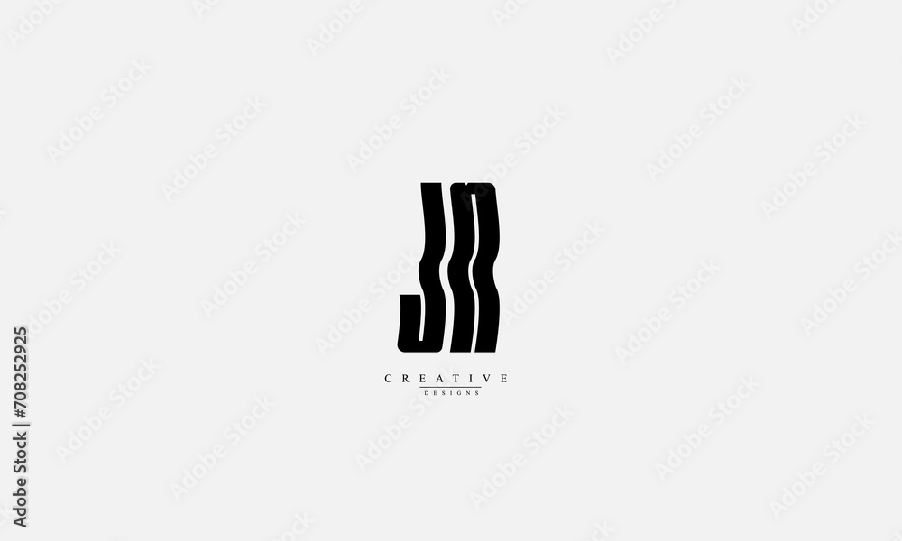 Alphabet letters Initials Monogram logo JN NJ N J Alphabet letters Initials Monogram logo JN NJ N J