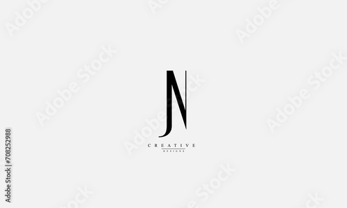 Alphabet letters Initials Monogram logo JN NJ N J