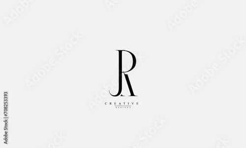 Alphabet letters Initials Monogram logo JR RJ J R