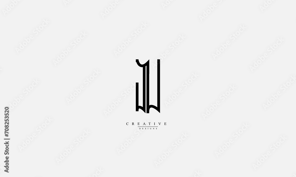 Alphabet letters Initials Monogram logo JU UJ J U Alphabet letters Initials Monogram logo JU UJ J U