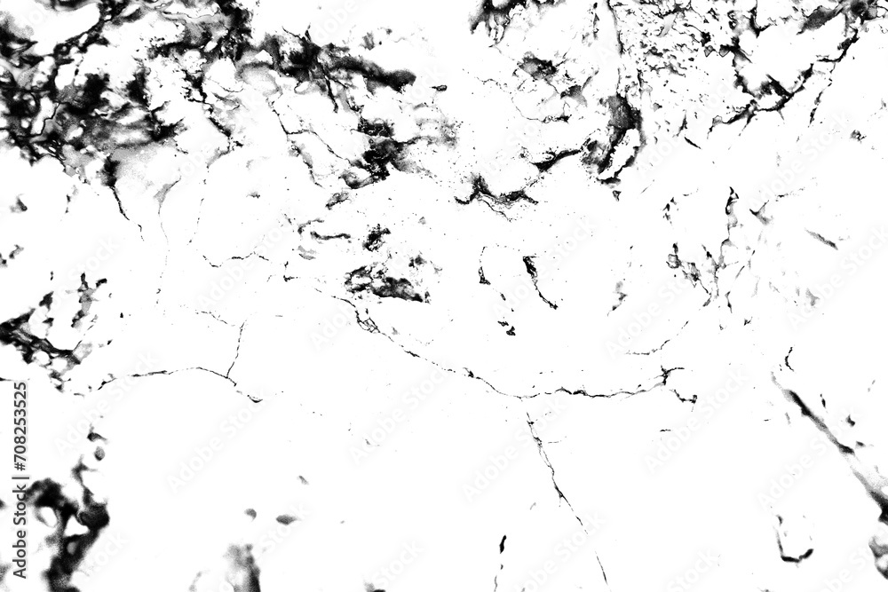 Grunge background of black and white. Abstract illustration texture of cracks, chips, dot isolated on transparent background PNG file