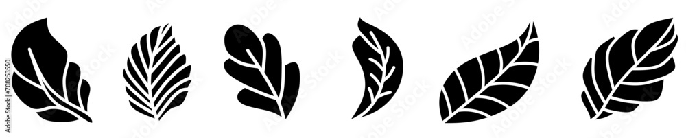 icon set for leaves. Collection of leaf icon vector. - obrazy, fototapety, plakaty 