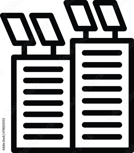 Storage power plant icon outline vector. Charge eco. Urban source system