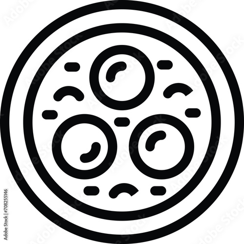Top view food icon outline vector. Asian dumplings. Sum asian manti