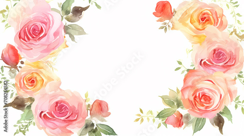 Pink rose flower composition background, decorative flower background pattern, floral border background