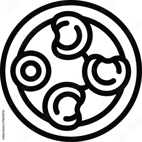 Dumplings dish icon outline vector. Pelmeni menu steam. Dark flour