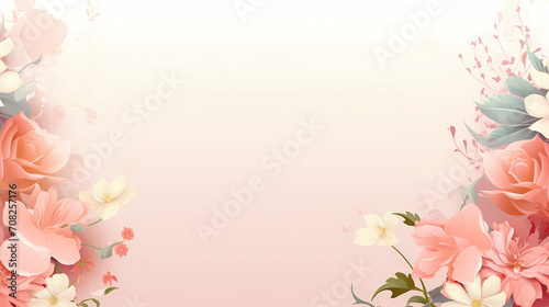 Pink rose flower composition background, decorative flower background pattern, floral border background