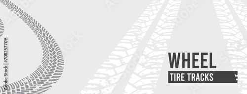 Creative vector illustration of wheel tire tracks.