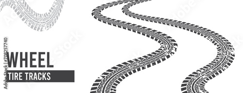 Creative vector illustration of wheel tire tracks.
