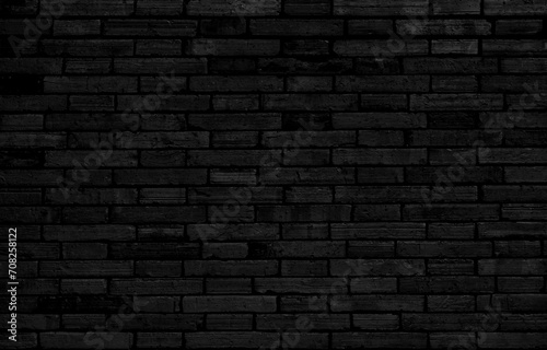 Abstract Black brick wall texture for background.