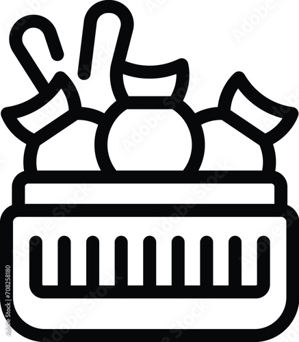 Dumplings basket icon outline vector. Prepare culinary. Variety food
