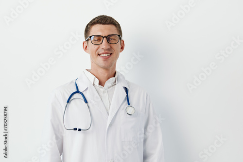 Hospital physician men men caucasian adult professional stethoscope portrait background doctor medicine © SHOTPRIME STUDIO