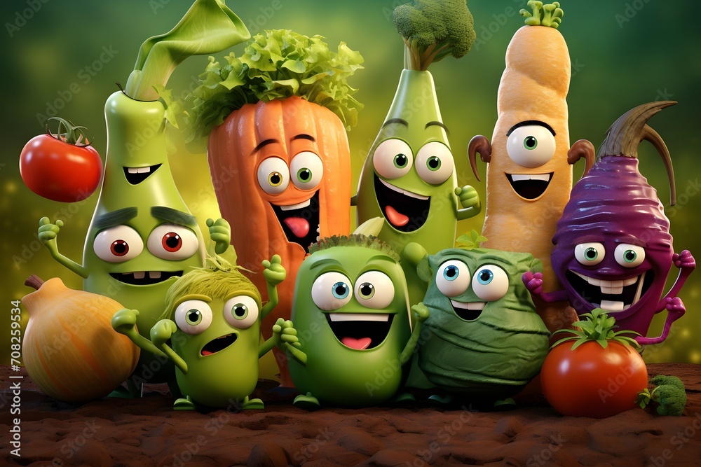 Playful vegetable critters