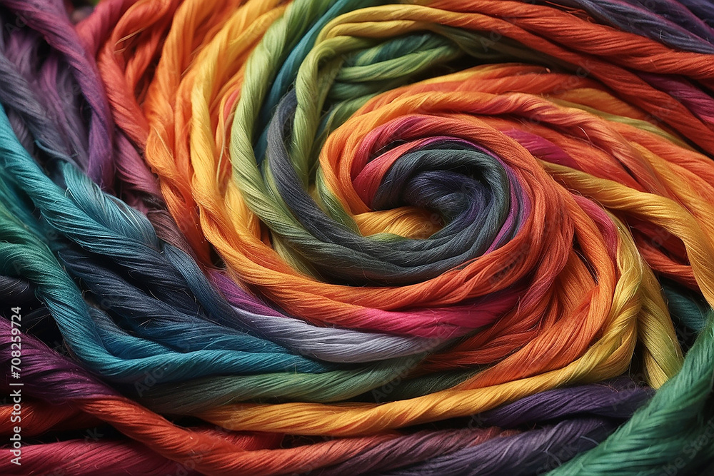 Colorful textured yarn geometric design