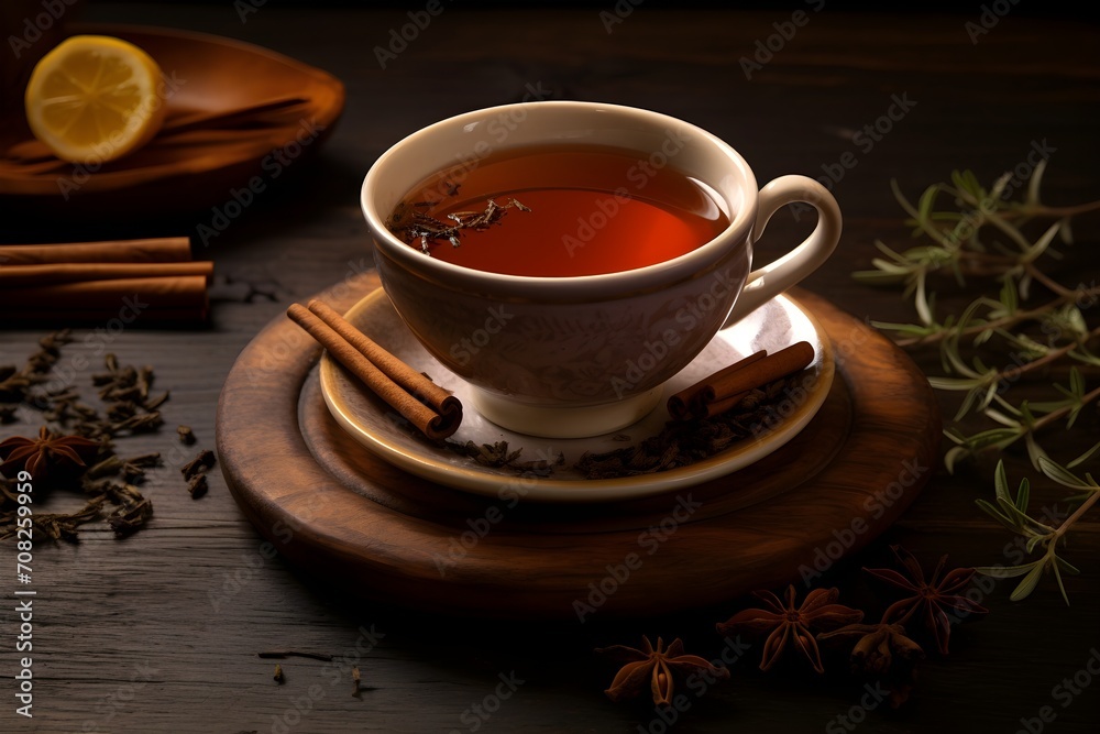 Rooibos chai tea, a caffeine-free alternative with warm spices Rooibos chai tea, a caffeine-free alternative with warm spices