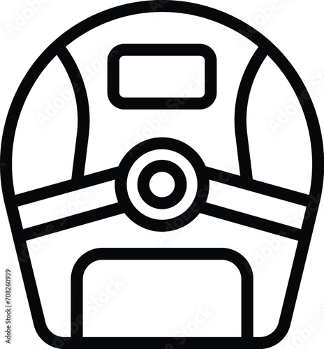 Closed air fryer icon outline vector. Grilled food. Cook healthy