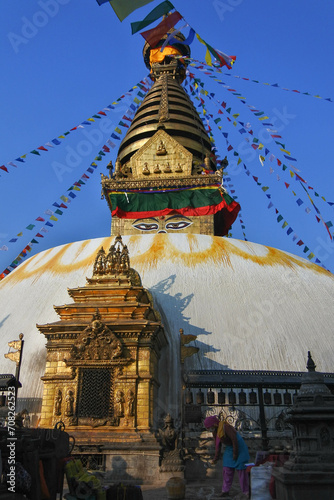 Buddhist stupas around Swayambhunath temple.