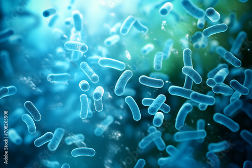 Lactobacillus casei or lactic acid bacteria as probiotic. Generative AI photo