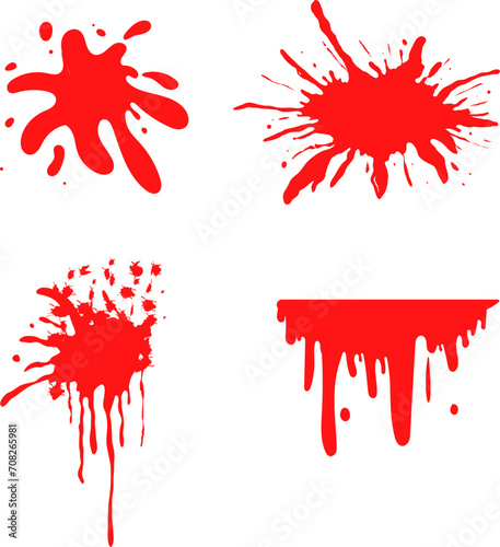 blood spatter vector, blood drops on white background