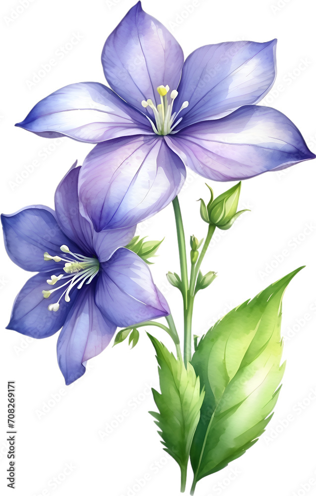 Fototapeta premium Watercolor painting of Balloon flower.