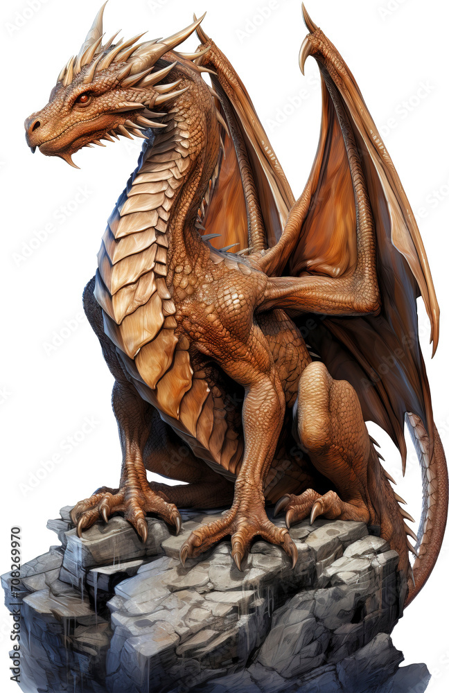 Dragon statue isolated on transparent background. PNG Dragon statue isolated on transparent background. PNG