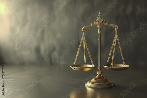 a justice scale on metal background