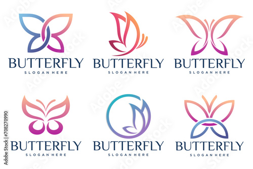 set of Butterfly logo design template . Vector illustration © su