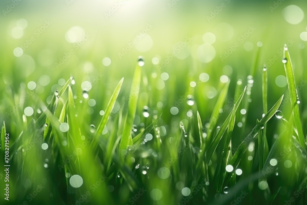 green grass with dew
