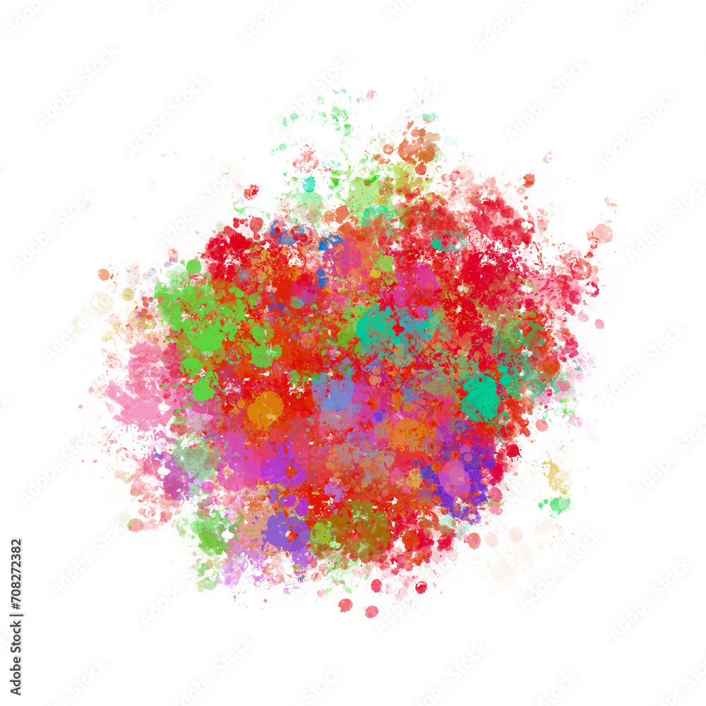 Fototapeta premium Isolated colorful paint splatter overlay texture