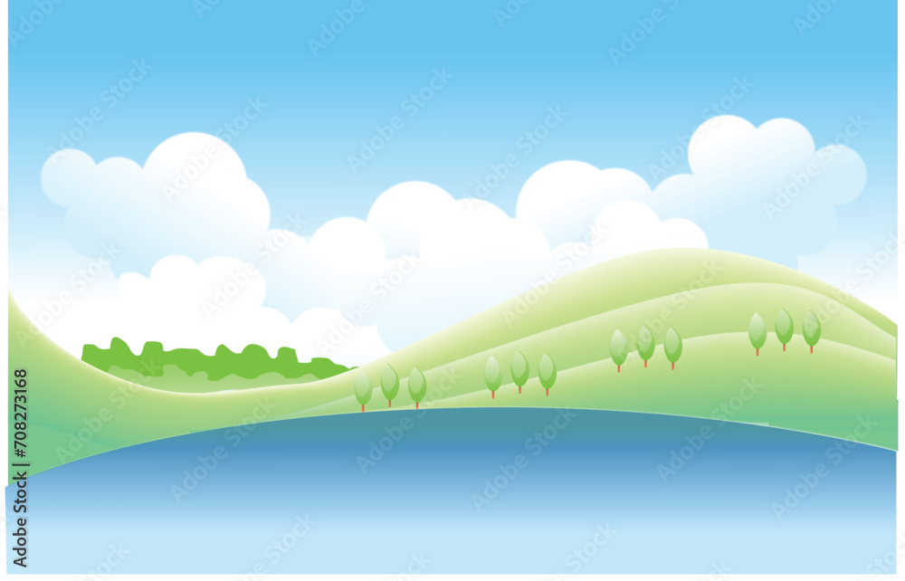 Fototapeta premium summer landscape with green grass