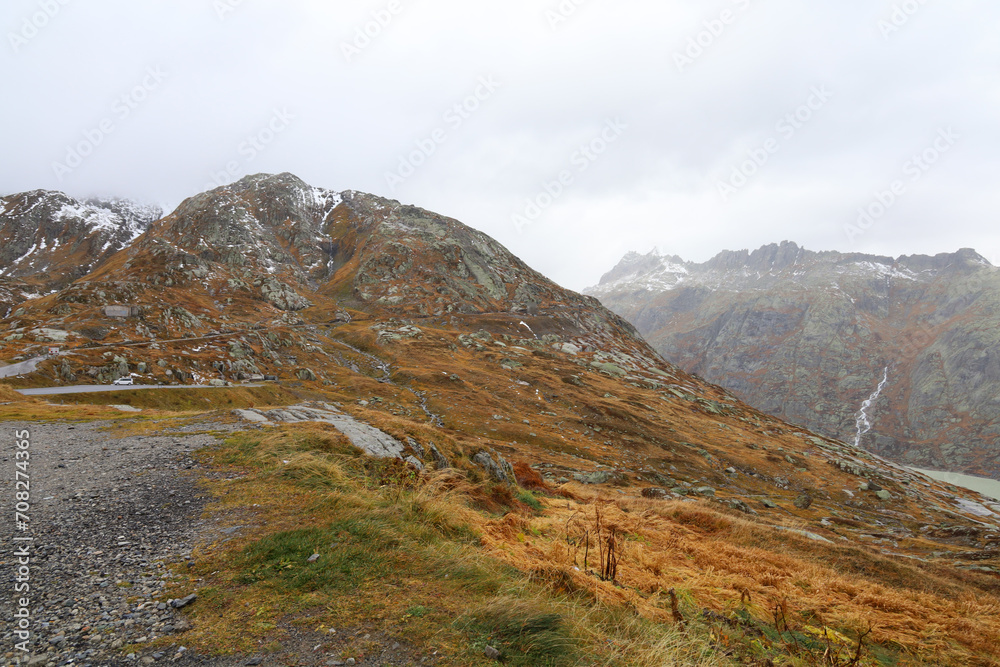 View of Landscape mountain in autumn nature and environment at swiss View of Landscape mountain in autumn nature and environment at swiss