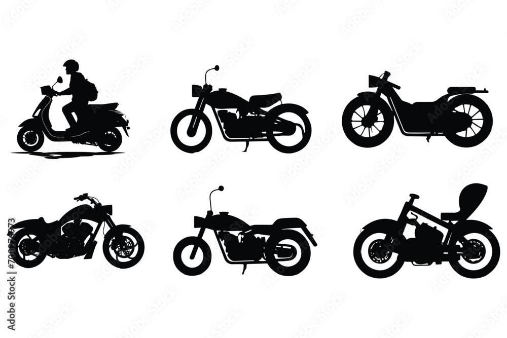 Obraz premium motorcycle icon design vector silhouette