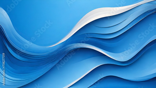 wavy style blue color abstract background. generative Ai.