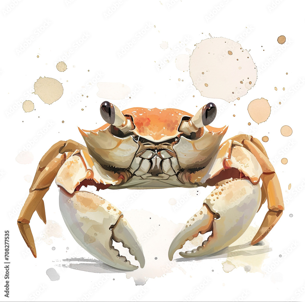 Watercolor style crab isolated on transparent background. PNG Watercolor style crab isolated on transparent background. PNG