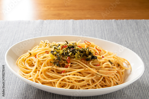 高菜明太子スパゲティ。
