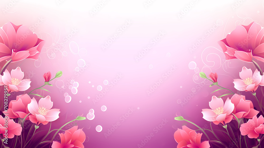 Floral frame with decorative flowers, decorative flower background pattern, floral border background Floral frame with decorative flowers, decorative flower background pattern, floral border background