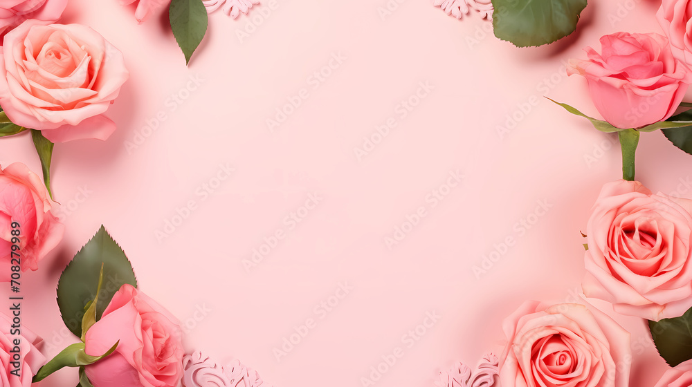 Floral frame with decorative flowers, decorative flower background pattern, floral border background