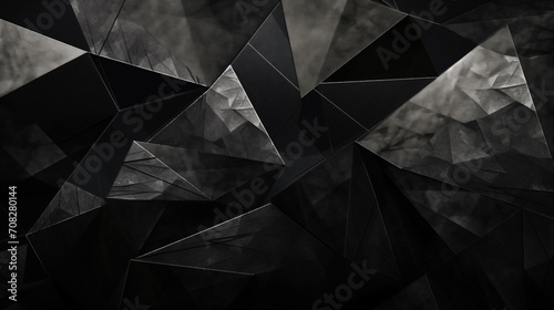 Abstract Silver Art with Obsidian Geometry photo