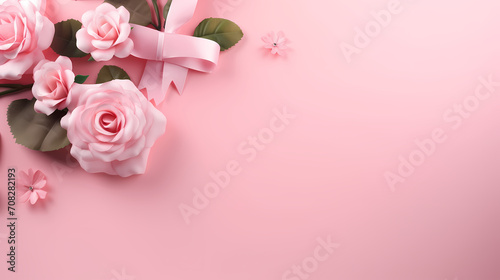 Wallpaper Mural Pink rose flower composition background, decorative flower background pattern, floral border background Torontodigital.ca