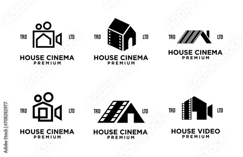 Foto House home studio film cinema video logo icon design illustration