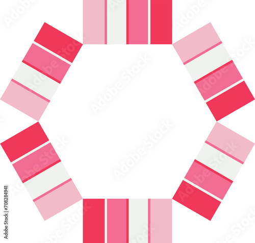 The pink frame label for decor or valentine concept.