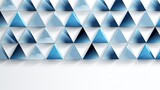 Abstract modern 3d blue triangles background with various sizes.