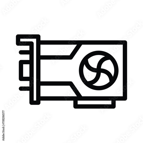 graphic card line icon illustration vector graphic. Simple element illustration vector graphic, suitable for app, websites, and presentations isolated on white background